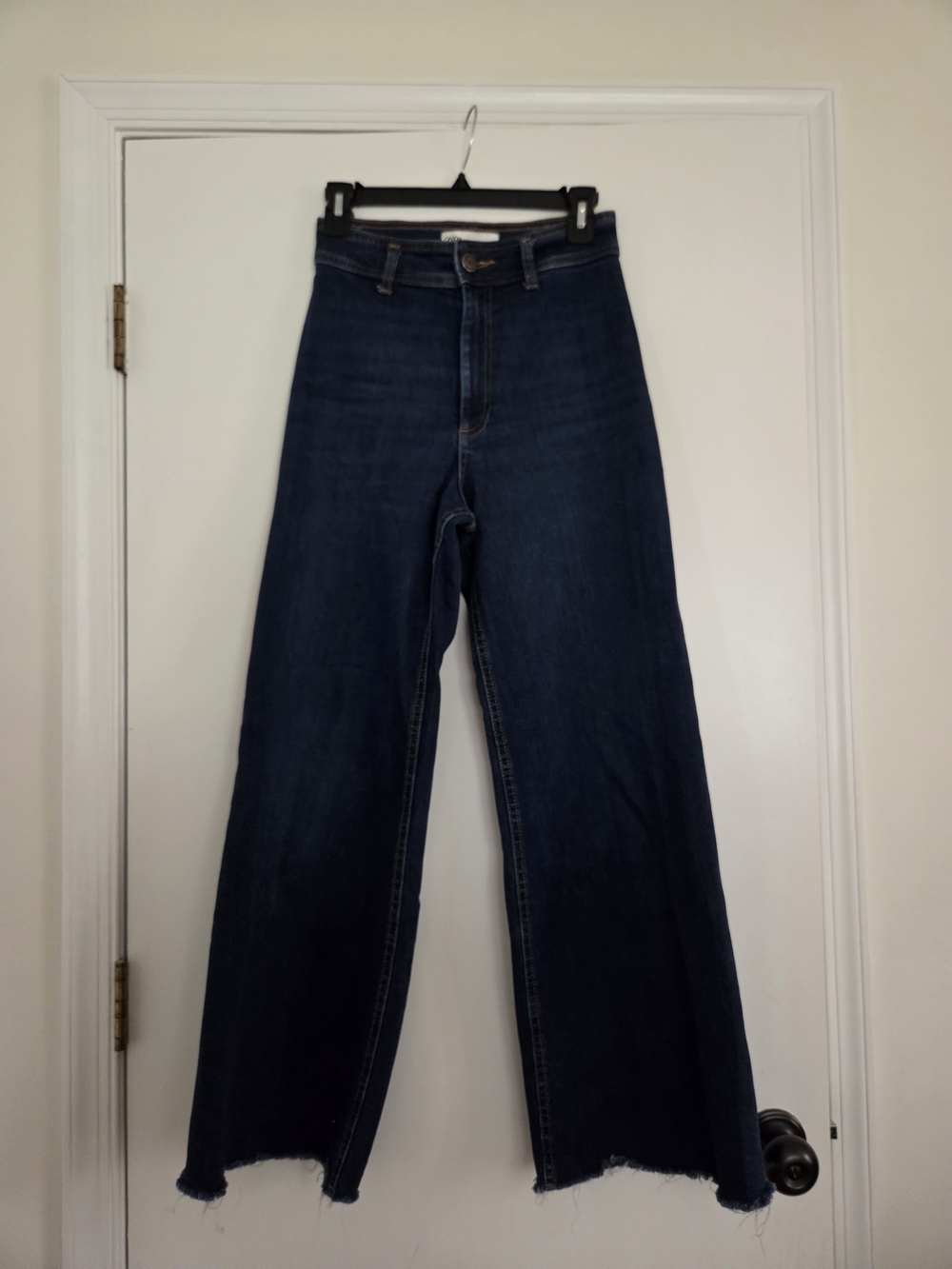 Zara Dark Blue High-Rise Wide-Leg Jeans - Picture 4 of 4